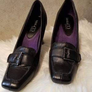 $13 if Bundled❗ Black Leather Office Heels, 9